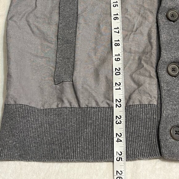 Banana Republic Men's Gray Shawl Collar Cardigan Sweater Large Button Up Cotton - Picture 9 of 11